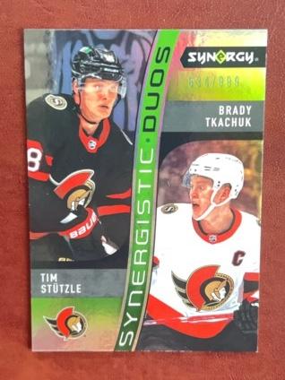 2023-24 Upper Deck Synergy Hockey Tim Stutzle / Brady Tkachuk /999 #SD-10