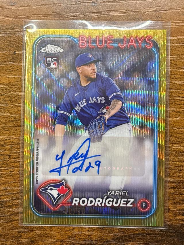 2024 Topps Chrome Update Yariel Rodríguez Gold Ray Wave Refractors RC /50 #AC-YR