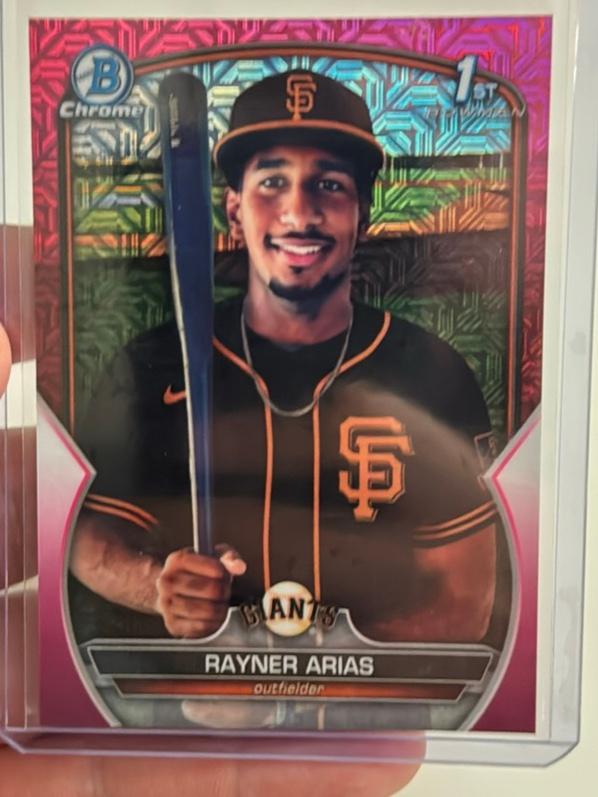 2023 Bowman Chrome Mega Rayner Arias BOWMAN CHROME MEGA CARDS Pink /199 #BCP-222