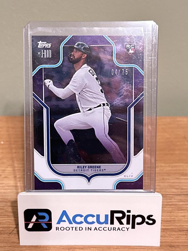 2023 Topps X JRod Riley Greene ﻿Base Set Purple Foil /75 #75