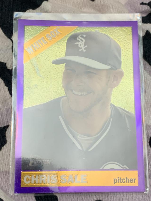 2015 Topps Heritage Chris Sale High-Numbered Short Prints Set Blue Ink Back #447