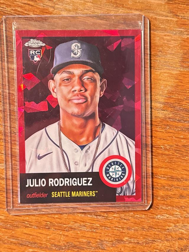 2022 Topps Chrome Platinum Julio Rodriguez Red Prism Refractors /100 #171