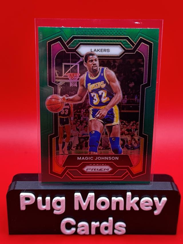 2023-24 Panini Prizm Magic Johnson ﻿Base Set Green Prizms #185