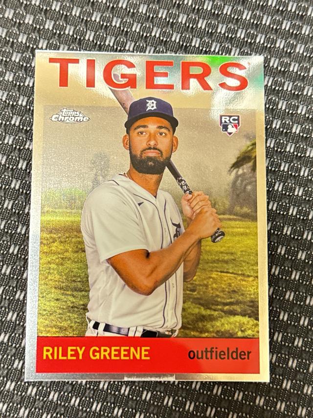 2023 Topps Chrome Lids Mitchell & Ness Riley Greene ﻿Base Chrome Lids #64-1