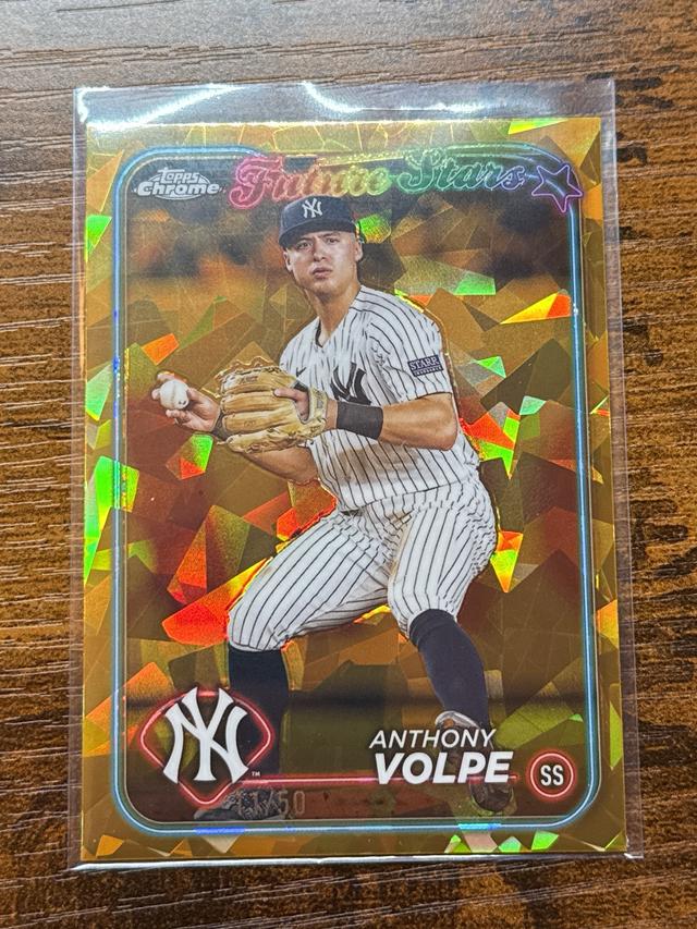 2024 Topps Chrome Sapphire Anthony Volpe Gold /50 #180