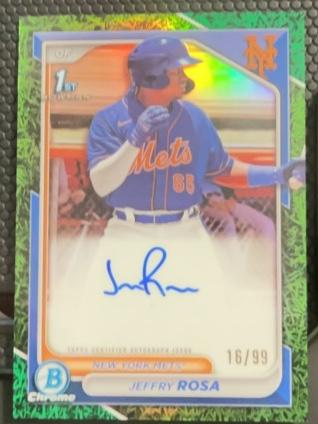 2024 Bowman Jeffry Rosa Green Grass Refractors /99 #CPA-JRO