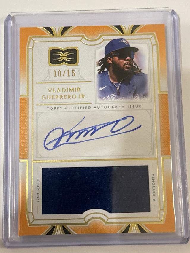 Vladimir Guerrero Jr. 2024 Topps Definitive Auto Relics ORANGE /15 #DARC-VG