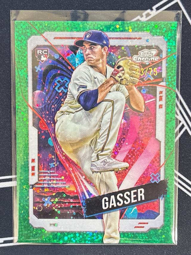 2024 Topps Cosmic Chrome Robert Gasser Green Space Dust /75 #141 Brewers Rookie