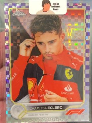 2022 Topps Chrome F1 Charles Leclerc Base Set Purple Checker Flag /199 #26