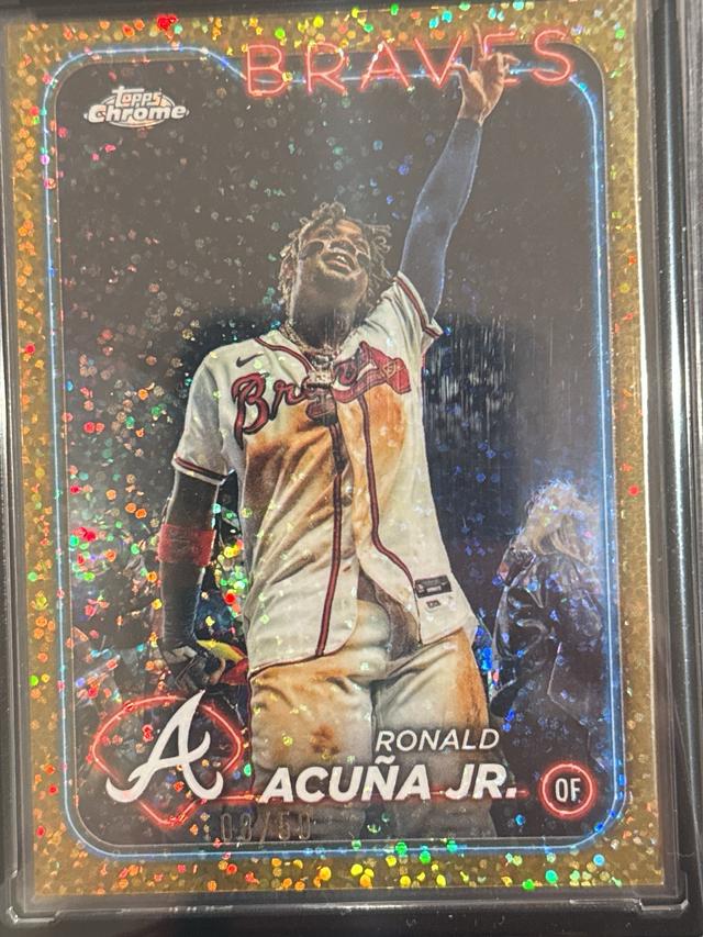 2024 Topps Chrome Ronald Acuña Jr. ﻿Variations Gold Speckle Refractors /50 #250