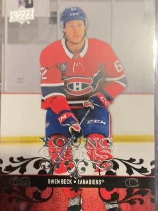 2023-24 Upper Deck Extended Series Hockey Owen Beck Young Guns #T-24