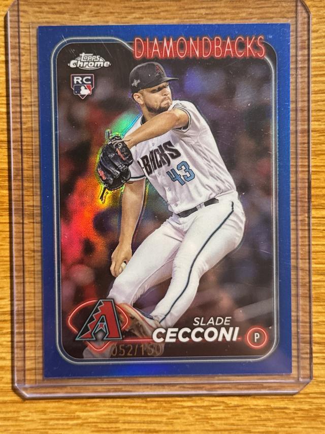 2024 Topps Chrome Slade Cecconi ﻿Base Set Blue Refractors /150 #77