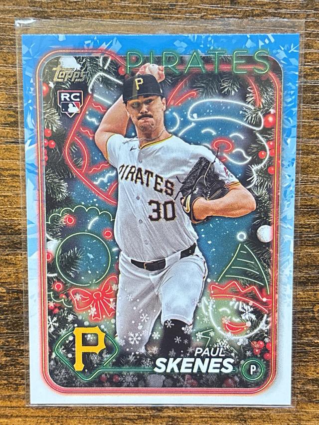 2024 Topps Holiday Paul Skenes ﻿#H165 Pirates Pitcher Rookie RC Holiday Mega Box