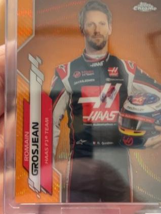 2020 Topps Chrome F1 Romain Grosjean Base Set Orange Wave /25 #17