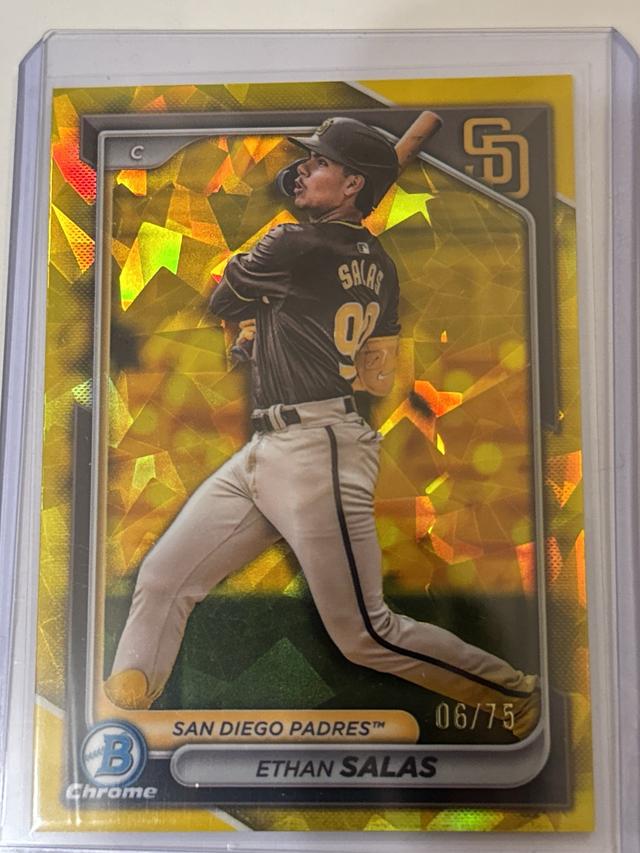 Ethan Salas 2024 Bowman Draft Sapphire Yellow Refractor /75 AND Base 1st