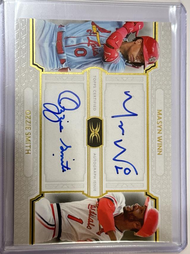 2024 Topps Definitive Dual Auto Ozzie Smith / Masyn Winn #/35 Cardinals