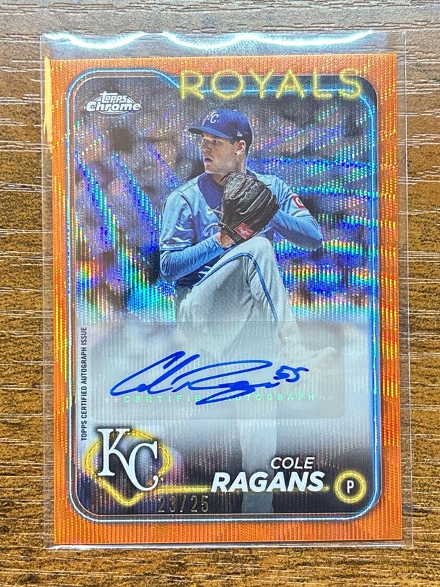 2024 Topps Chrome Update Cole Ragans Orange Wave Refractor /25 #AC-CRA Royals