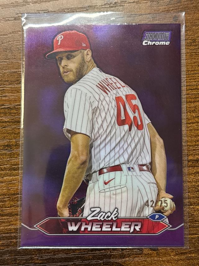 2024 Topps Stadium Club Zack Wheeler Chrome Purple Refractors /75 #214