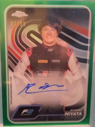 2024 Topps Chrome Formula 1 Ritomo Miyata Autographs Green Refractor Parallel