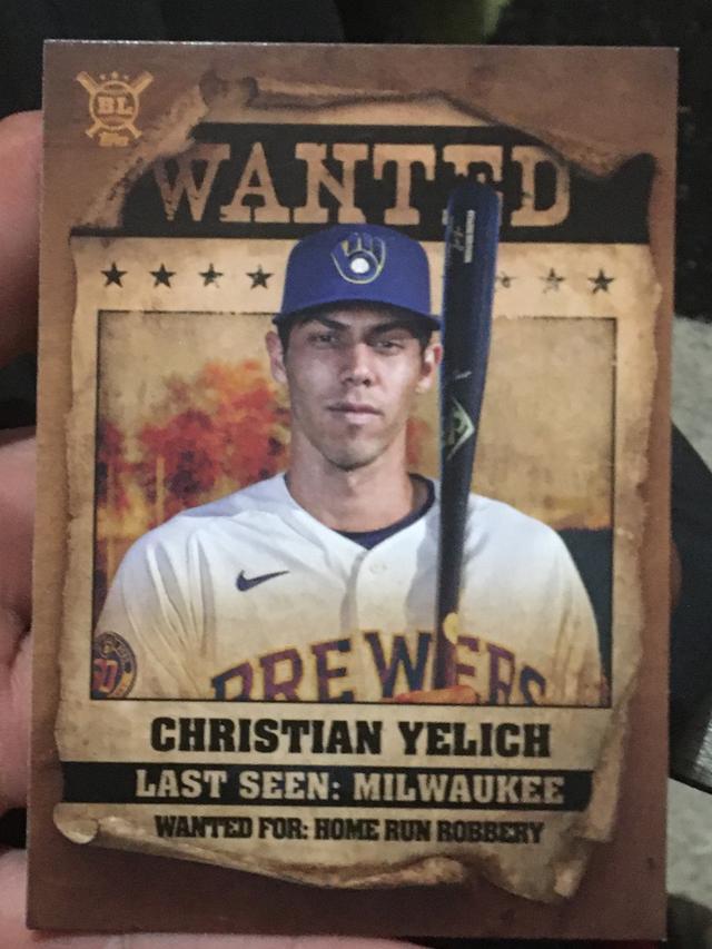 2021 Topps Big League Christian Yelich Wanted Checklist #WT-4