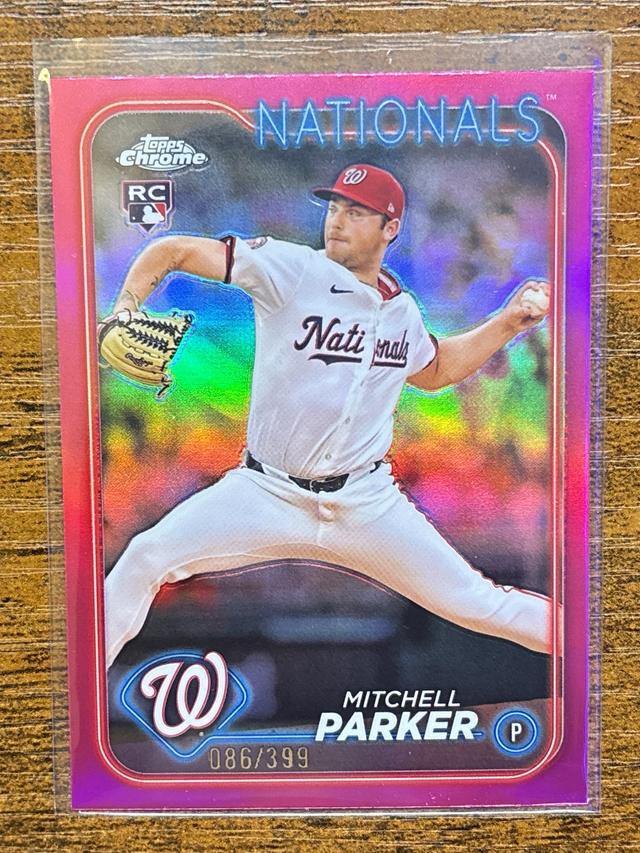 2024 Topps Chrome Update Mitchell Parker ﻿Pink Magenta /399 #USC13 Rookie RC