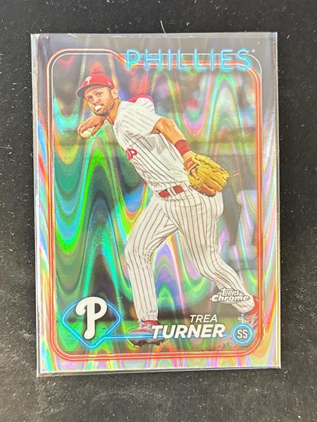 2024 Topps Chrome Trea Turner ﻿Base Set RayWave Refractors #169