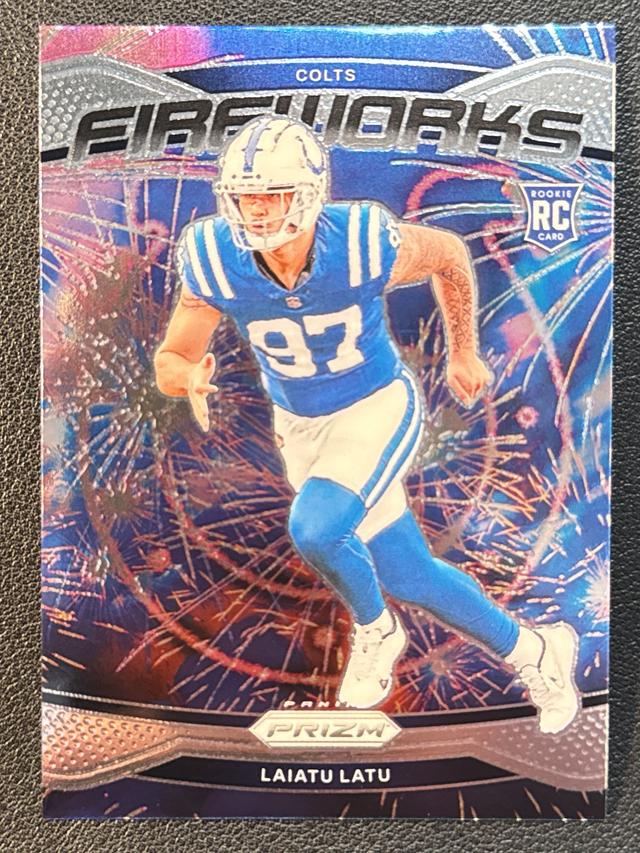 2024 Panini Prizm Football Laiatu Latu Fireworks #17