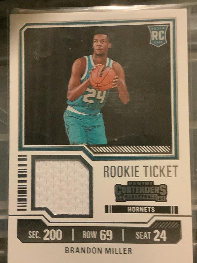 2023-24 Panini Contenders Brandon Miller Rookie Ticket Swatches #RTS-MIL