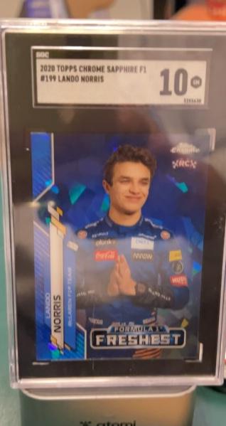 2020 Topps Chrome Sapphire F1 Lando Norris SGC 10 #199