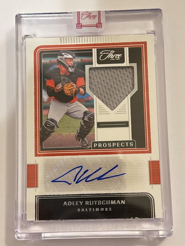 Adley Rutschman 2022 Panini Three and Two  Prospect Jersey Auto /49 RC