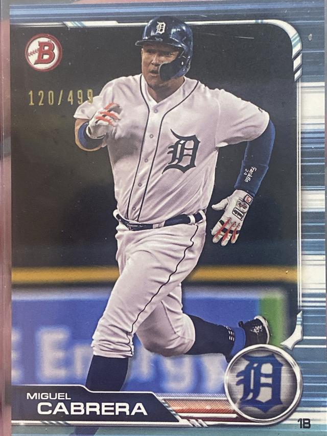 2019 Bowman Miguel Cabrera BASE CARDS Sky Blue Border /499 #21