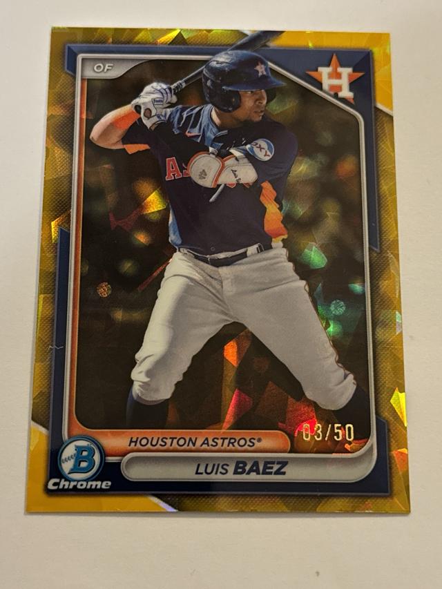 Luis Baez 2024 Bowman Chrome Prospects Gold Refractors /50 #BCP-248 Astros