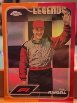 2024 Topps Chrome Formula 1 Nigel Mansell Orange/Red Refractor Parallel #194