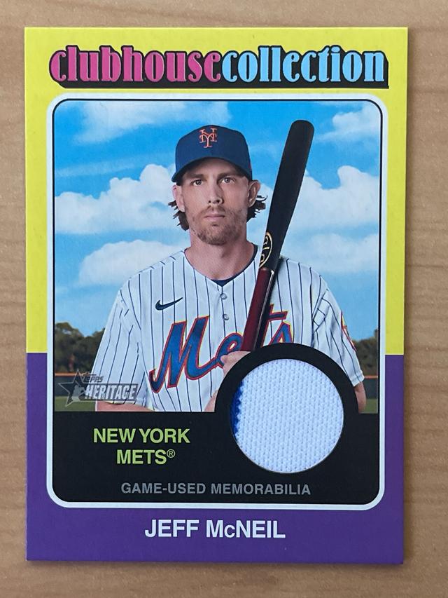 2024 Topps Heritage Jeff McNeil CLUBHOUSE COLLECTION RELICS #CCR-JMC