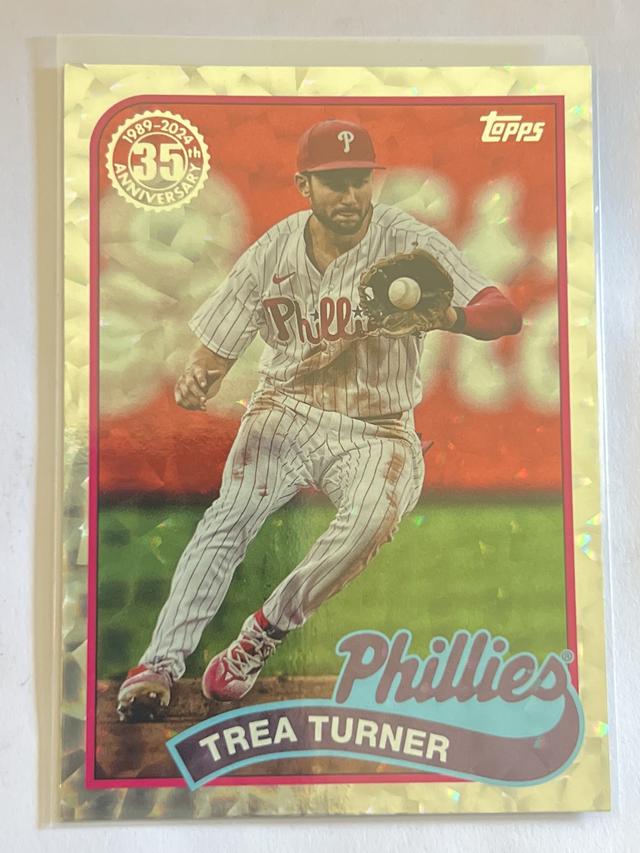 2024 Topps Series 1 Trea Turner 1989 TOPPS BASEBALL FOIL MEGA BOX CARDS #89B-56