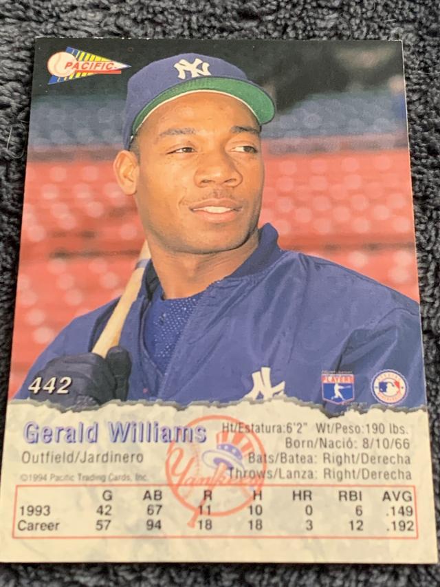 1994 Pacific Gerald Williams ROO ﻿Base #442