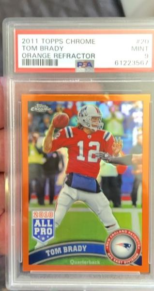 2011 Topps Chrome Tom Brady PSA 9.0 ﻿Base Set Orange Refractor #20