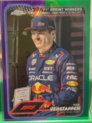 2024 Topps Chrome Formula 1 Max Verstappen Purple Green Refractor #153