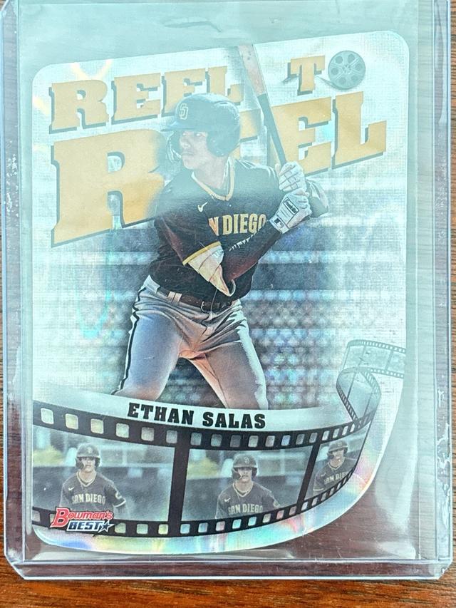 2023 Bowman's Best  Ethan Salas REEL TO REEL DIE CUT Gold Refractors /50 #RR-24