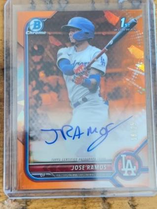 2022 Bowman Sapphire Jose Ramos CHROME PROSPECTS AUTOGRAPHS Orange /25 #BSPA-JRS