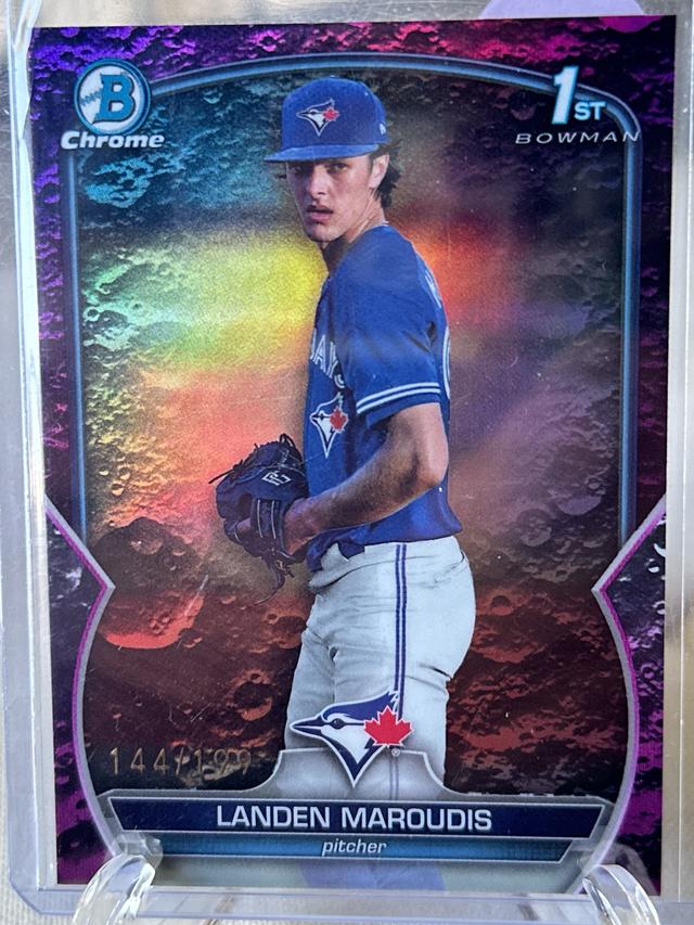 2023 Bowman Draft Landen Maroudis Fuchsia Lunar Refractor Parallel /199 #BDC-138