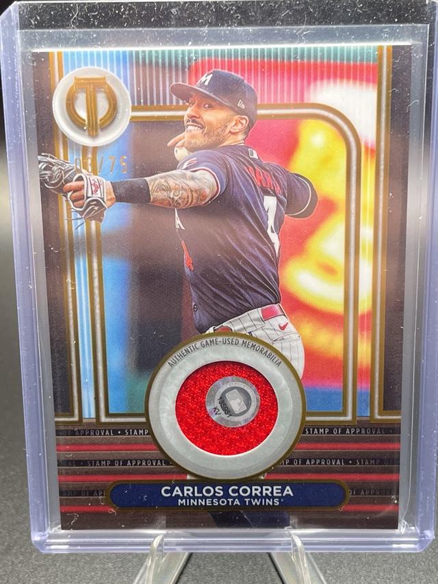 2024 Topps Tribute Carlos Correa STAMP OF APPROVAL Gold /75 #SOA-CCO