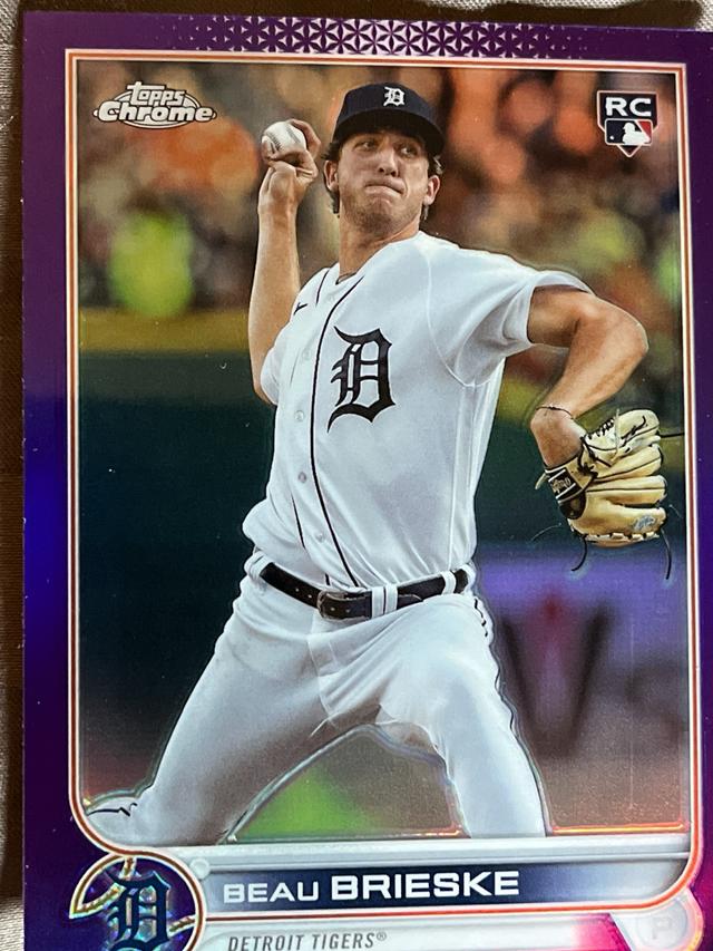 2022 Topps Chrome Updates Beau Brieske BASE Purple Refractors #USC147