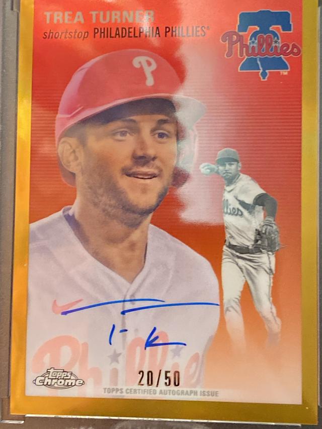 2023 Topps Chrome Platinum '54 Trea Turner Gold Refractors /50 #CPA-TT