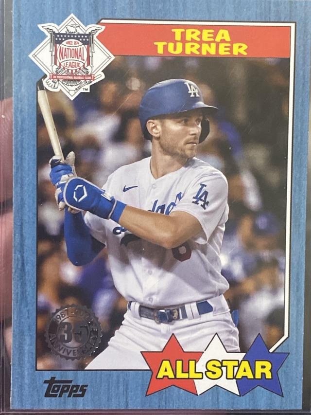 2022 Topps Series 2 Trea Turner 1987 TOPPS ALL STAR BASEBALL Blue #87AS-40