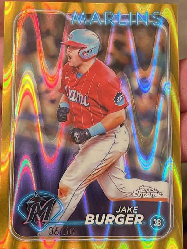 2024 Topps Chrome Jake Burger ﻿Base Set RayWave Refractors #108