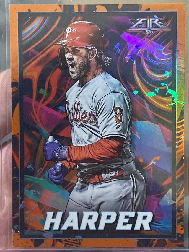 2022 Topps Fire Bryce Harper Base Set Orange /299 #153