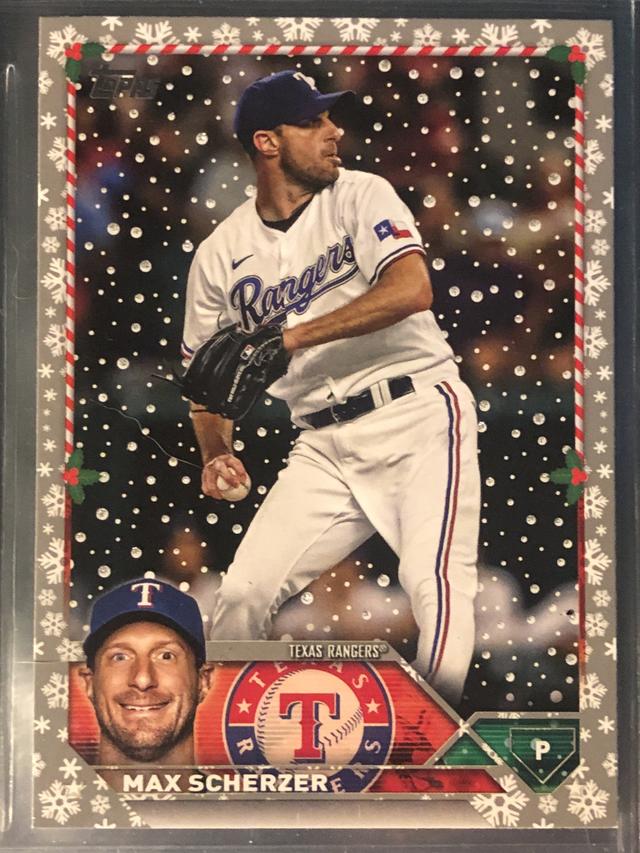 2023 Topps Holiday Max Scherzer BASE CARDS Metallic Holiday #H128