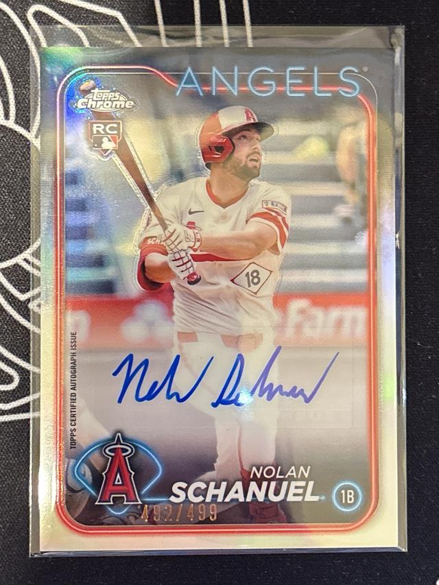 2024 Topps Chrome Update Nolan Schanuel Refractor /499 #AC-NS Angels Rookie RC