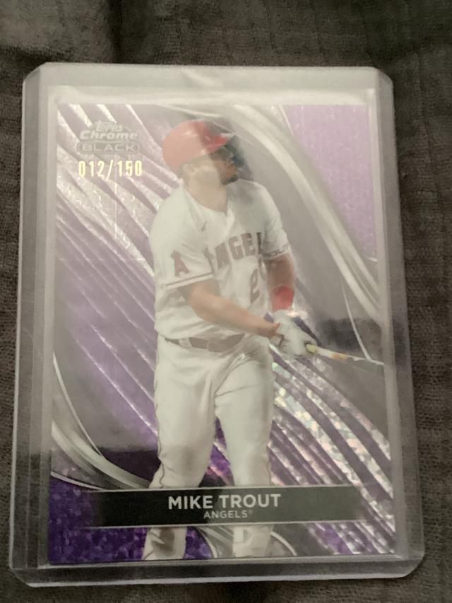 2024 Topps Chrome Black Mike Trout ﻿Base Set Purple Mini /150 #73